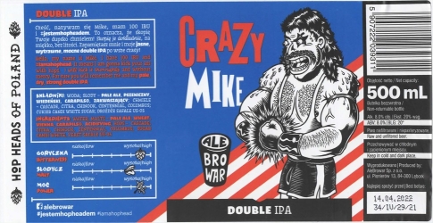 Browar Alebrowar (2021): Crazy Mike, Double India Pale Ale