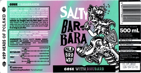 Browar Alebrowar (2021): Salty Barbara - Gose Z Rabarbarem