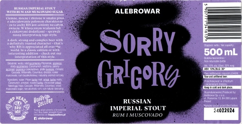 Browar Alebrowar (2023): Sorry Grigory - Russian Imperial Stout