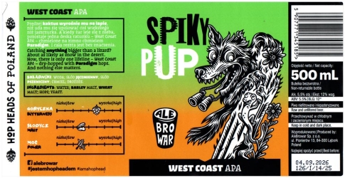 Alebrowar 2026 02 Spinky Pup West Coast Ipa