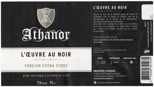 Athanor 2024 01 L Oeuvre Au Noir Foreign Extra Stout