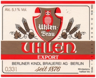 Berliner Kindl 0000 Uhlen Export