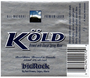 Big Rock Brewery 0000 Koeld Premium Lager
