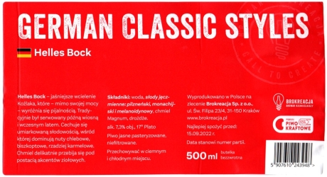 Browar Brokreacja (2021): German Classic Styles - Helles Bock