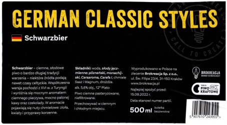 Browar Brokreacja (2021): German Classic Styles - Schwarzbier