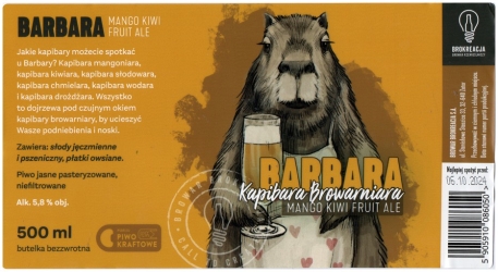 Brokreacja 2024 08 Barbara Kapibara Browarniara Mango Kiwi Fruit Ale