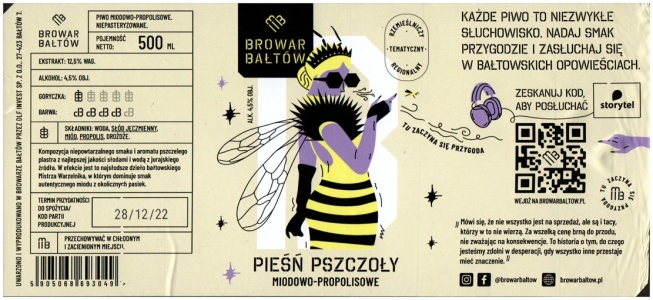 Browar Bałtów (2022): Pieśń Pszczoły - Miodowo Propolisowe