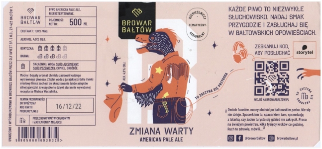 Browar Baltow 2022 12 Zmiana Warty American Pale Ale