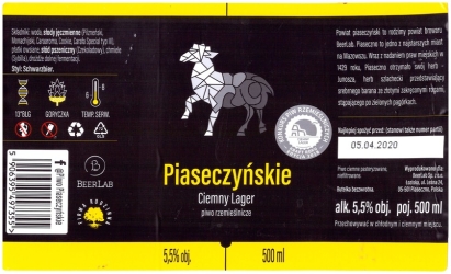 Browar Beerlab (2019): Piaseczyńskie - Ciemny Lager