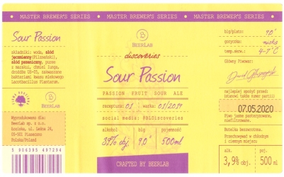 Browar Beerlab (2019): Sour Passion - Passion Fruit Sour Ale