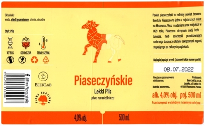 Browar Beerlab (2021): Piaseczyńskie - Lekki Pils