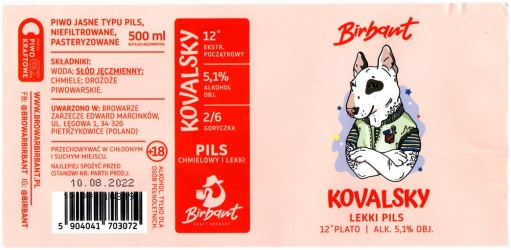 Browar Birbant (2021): Kovalsky - Lekki Pils