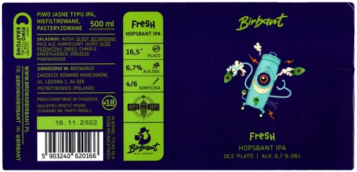 Browar Birbant (2021): Fresh - Hopsbant India Pale Ale