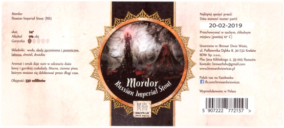 Browar Dwie Wieże (2019) Mordor, Russian Imperial Stout