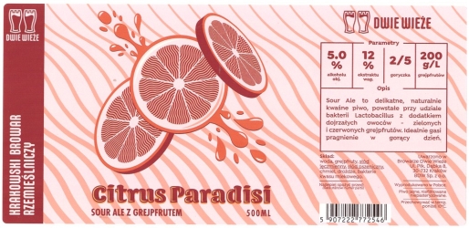 Browar Dwie Wieże (2020): Citrus Paradise, Sour Ale Z Grejpfrutem