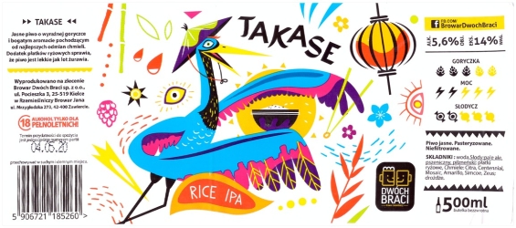 Browar Dwóch Braci (2019): Takase Rice India Pale Ale