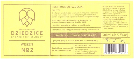 Browar Dziedzice (2020): Nr 2 Weizen