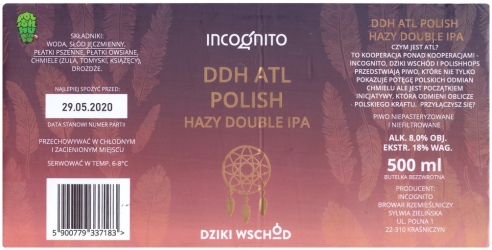 Browar Dziki Wschód (2020): DDH ATL Polish Hazy Double India Pale Ale