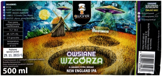 Browar Gwarek (2021): Owsiane Wzgórza - New England India Pale Ale