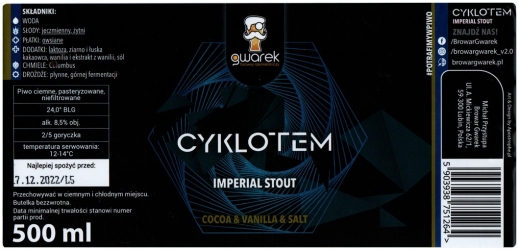 Browar Gwarek (2022): Cyklotem - Imperial Stout