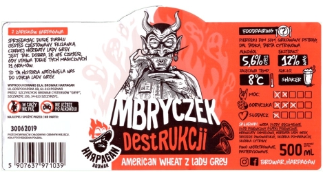 Browar Harpagan (2018): Imbryczek Destrukcji, American Wheat z Lady Grey