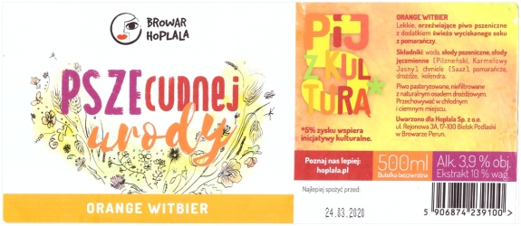 Browar Hoplala (2019): Pszecudnej Urody, Orange Witbier