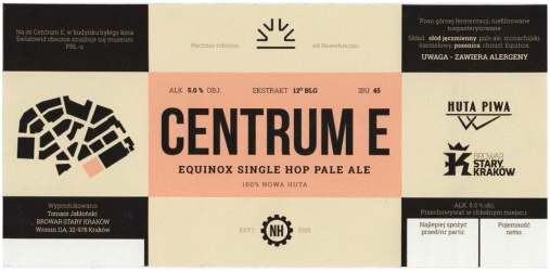 Browar Huta Piwa (2017): Centrum E, Equinox Single Hop Pale Ale
