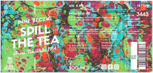 Browar Inne Beczki (2019): Spill The Tea - Green Tea White India Pale Ale