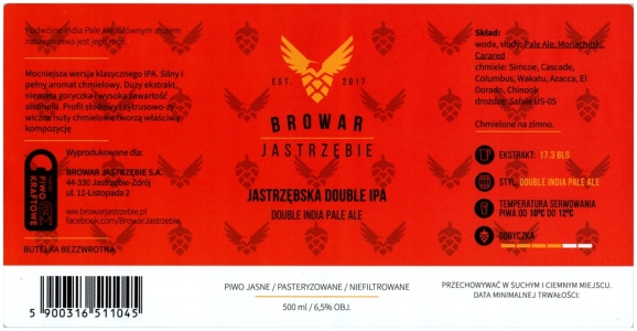 Browar Jastrzębie: Jastrzębska Double IPA -  Double India Pale Ale