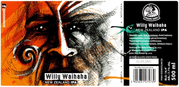 Browar Madame Barrel: Willy Waihaha - New Zealand India Pale Ale