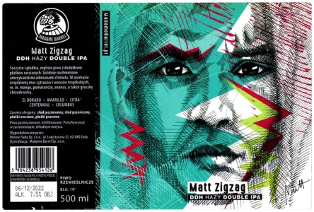 Browar Madame Barrel (2021): Matt Zigzag - DDH Hazy Double India Pale Ale