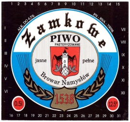 Browar Namysłów:  Zamkowe Pasteryzowane