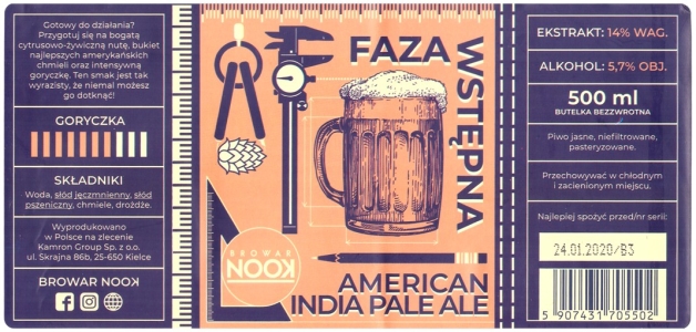 Browar Nook (2019): Faza Wstępna - American India Pale Ale