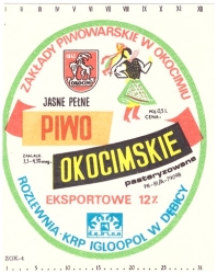 Browar Okocim: Piwo Okocimskie  Eksportowe Jasne Pełne