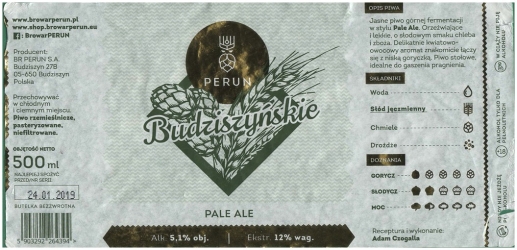 Browar Perun (2018): Budziszyńskie - Pale Ale