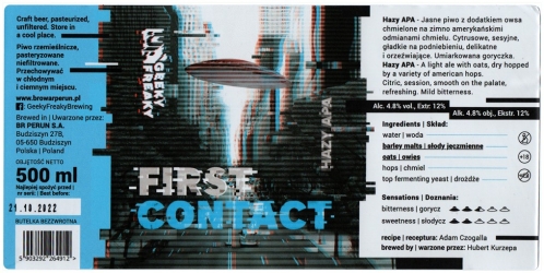 Browar Perun (2022): First Contact - Hazy American Pale Ale