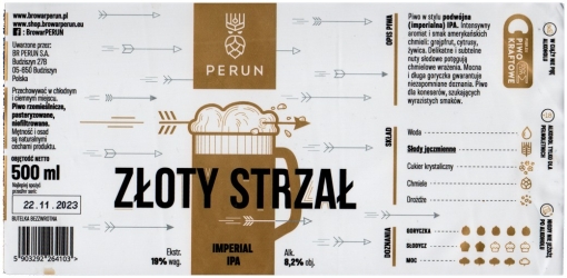 Browar Perun 2022 12 Zloty Strzal Imperial India Pale Ale