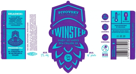 Browar Pivovsky (2020): Twinster Double Dry Hoped