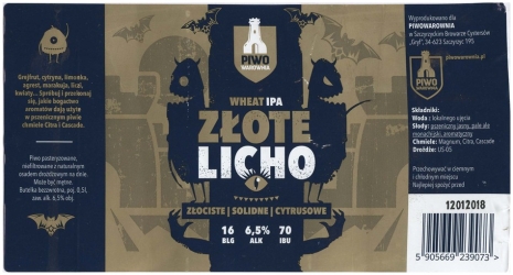 Browar Piwowarownia (2017): Złote Licho - White India Pale Ale