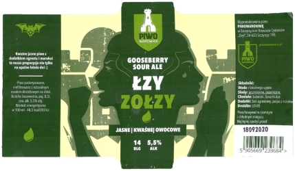 Browar Piwowarownia (2019): Łzy Zołzy - Gooseberry Sour Ale