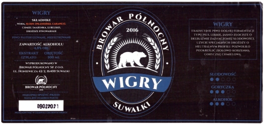 Browar Północny: Wigry Pils (2020)