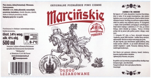Browar Posnania (2018): Marcińskie, Piwo Ciemne