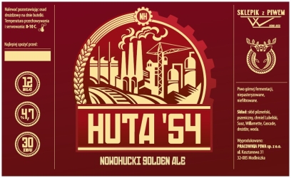 Browar Pracownia Piwa (2015): Huta'54 - Nowohucki Golden Ale