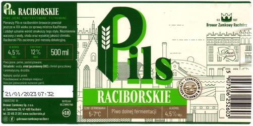 Browar Zamkowy Racibórz (2022): Raciborskie - Pils