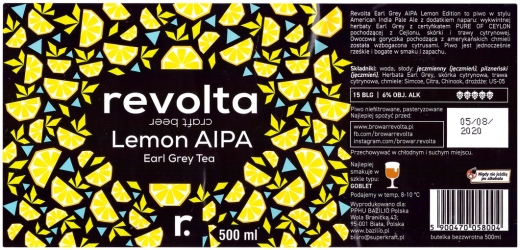 Browar Revolta (2019): Lemon American India Pale Ale