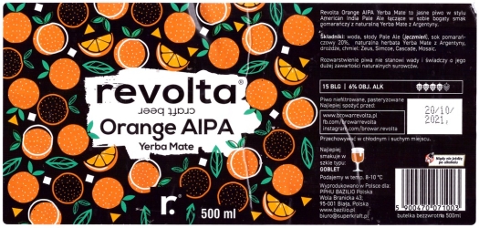 Browar Revolta (2020): Orange American India Pale Ale Yerba Mate