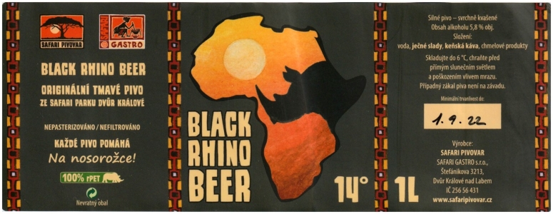 Browar Safari (2022): Black Rhino Beer - Tmave Pivo