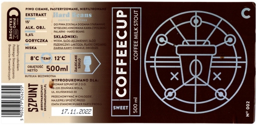 Browar Szpunt (2022): Coffeecup - Cofee Milk Stout