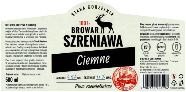 Browar Szreniawa (2021): Ciemne 15%