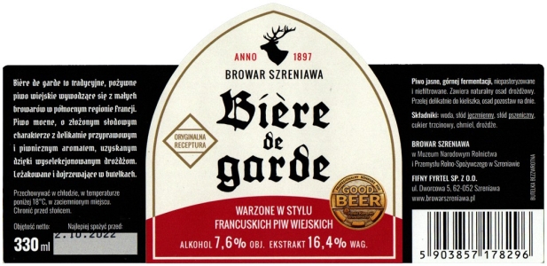 Browar Szreniawa (2022): Biere De Garde - Piwo Jasne